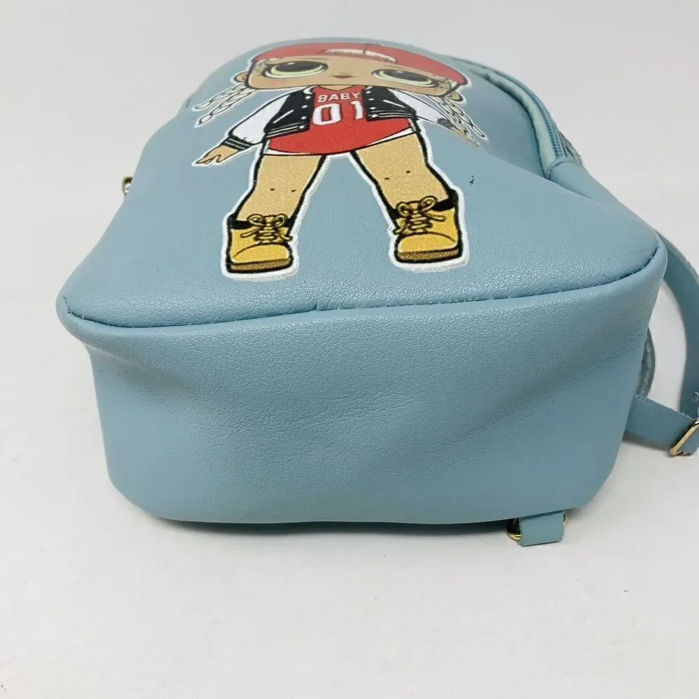 LOL BABY Mini Backpack Light Blue Girl's Bag !Baseball‎ Girl! 7x6x3”